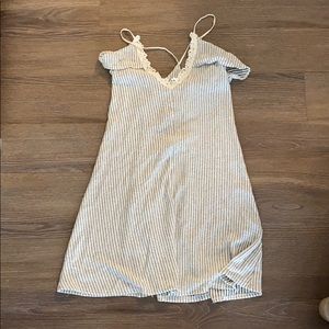 Zara grey and white stripped dress